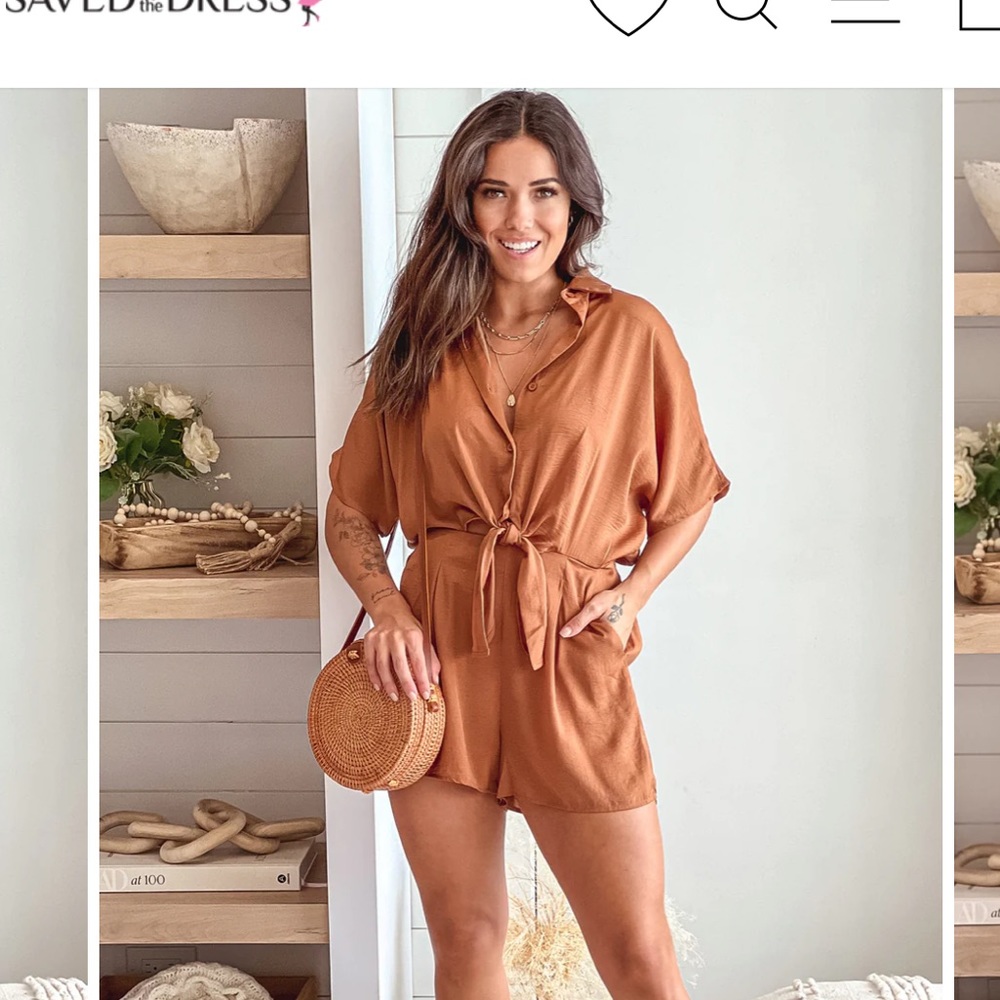 Mocha tie not romper size small